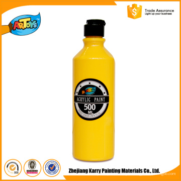 500 ML Guter service Erwachsene Gelbe benutzerdefinierte flasche professionelle acrylfarbe